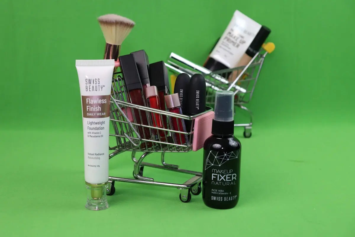 White tube of swiss beauty flawless finish lightweight foundation with green cap and brown label featured in arba global trends article