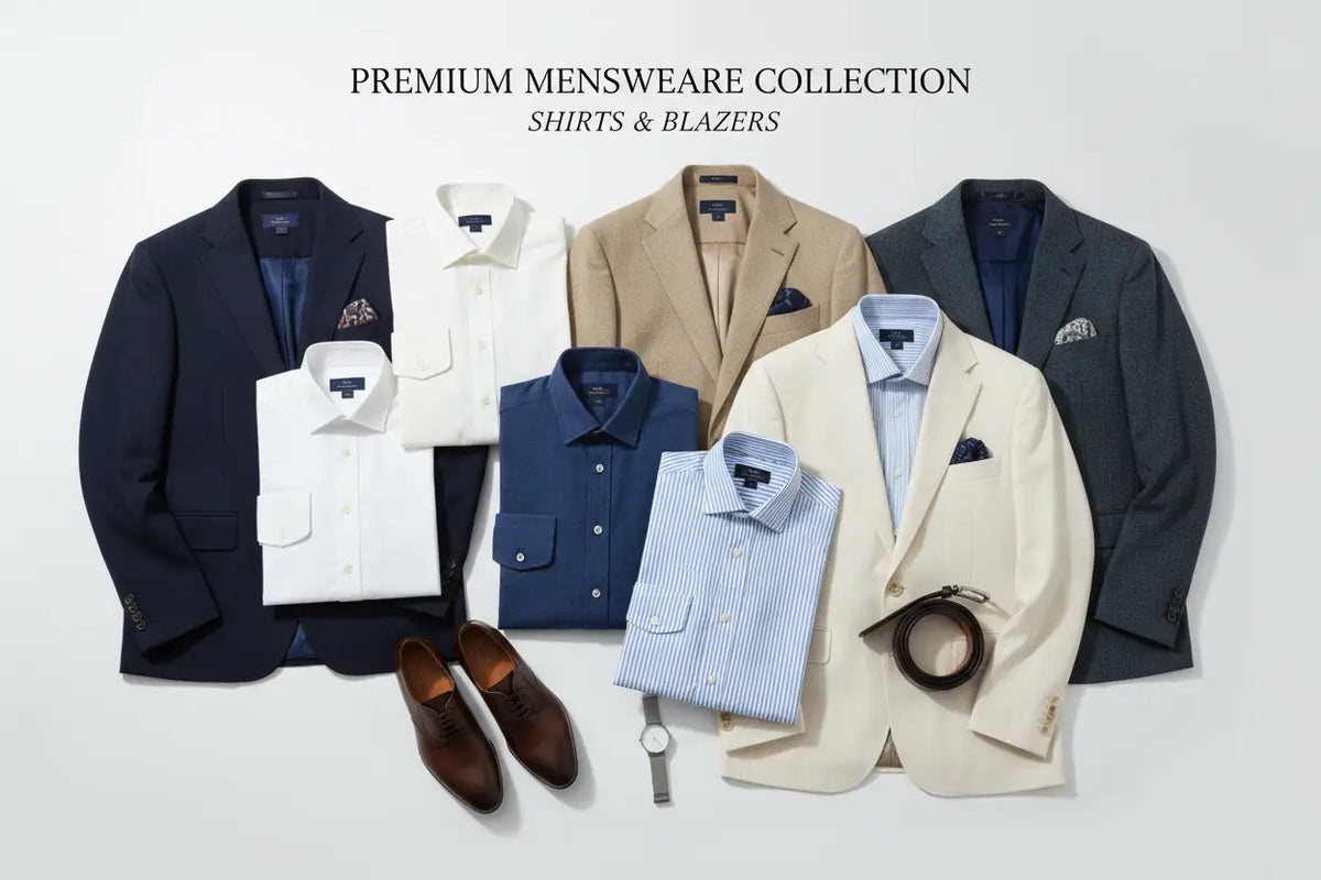 Navy blue men blazer with notched lapel and matching inner lining from the men shirts and blazers collection.