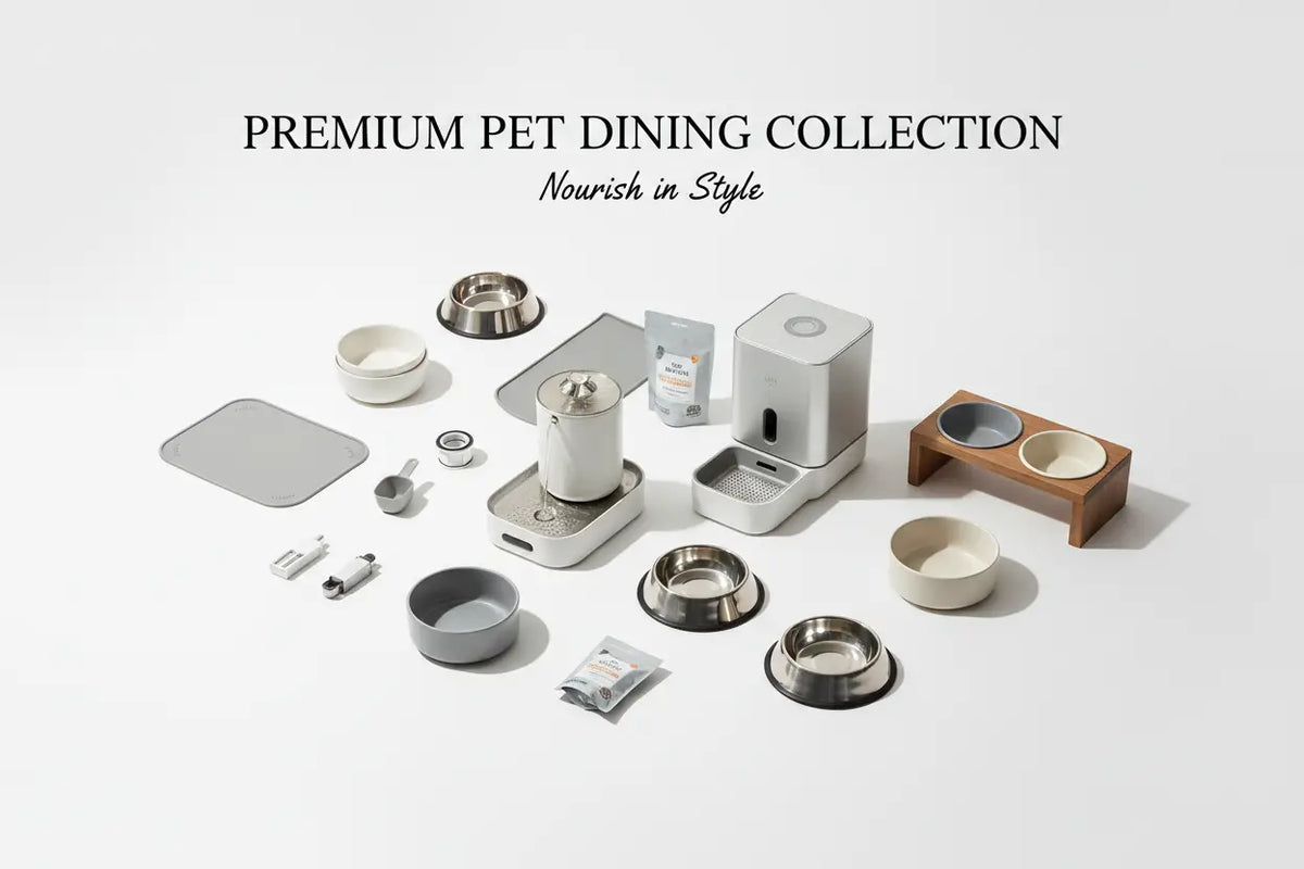 The sleek silver automatic pet feeder with minimalist design and digital display in pet feeding and hydration essentials.