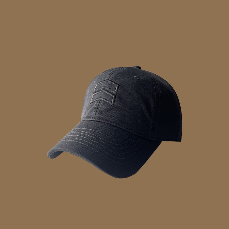 Men’s large fit black cotton baseball cap with a subtle embroidered logo on the front.