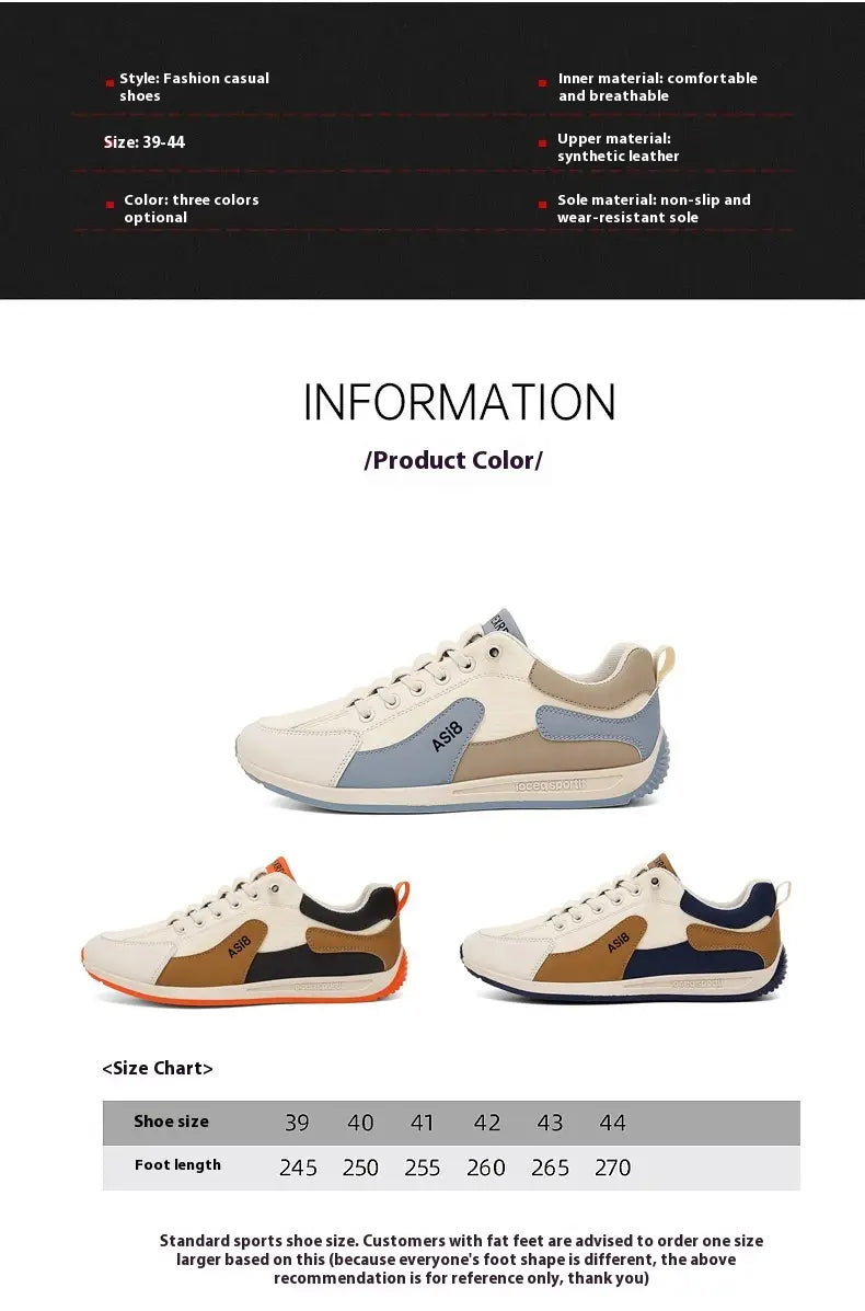 men’s casual sports sneakers in white beige and light blue with synthetic leather uppers and a non-slip rubber sole designed for microfiber shoes use.