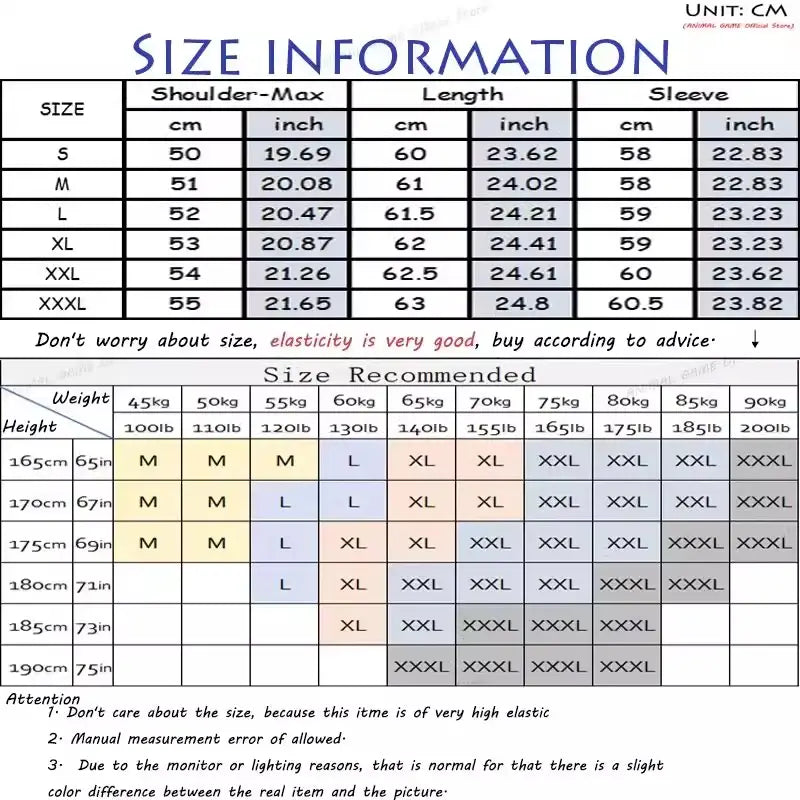 Tabla de información de tallas para suéter ligero de media cremallera con cuello redondo para hombre, mostrando las medidas elásticas de la prenda en centímetros y pulgadas desde la talla S hasta la XXXL.