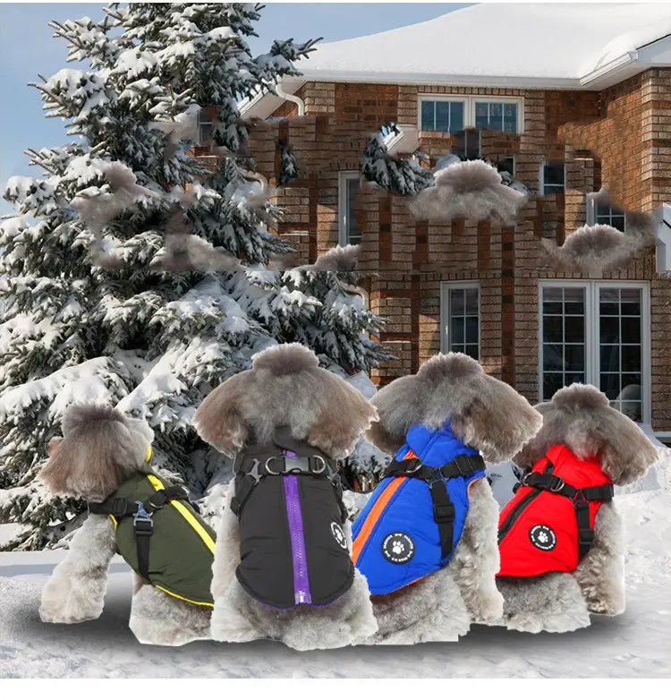 Waterproof Dog Harness Jacket Cotton Padded Coat