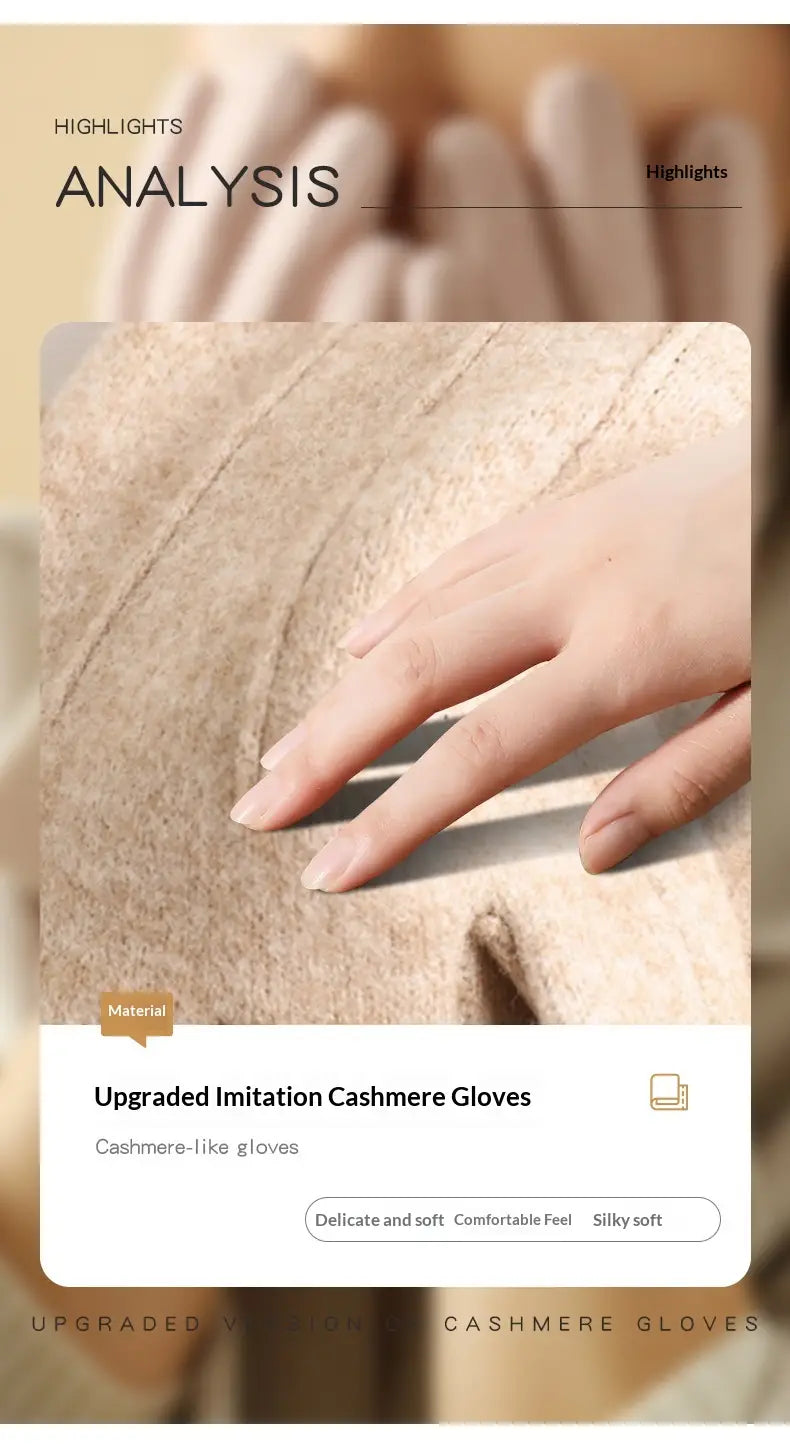 Gants thermiques d’hiver pour homme à l’aspect cachemire en couleur sombre, avec matériau amélioré imitant le cachemire, présentant une texture douce et soyeuse ainsi qu’un toucher délicat.
