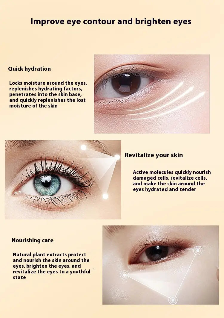 Lutein Eye Essential Oil Hydrating Vc Serum 8ml is an eye contour serum with hydrating and revitalizing properties designed to brighten eyes and improve skin texture.
