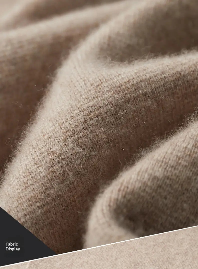 Herren V-Ausschnitt-Strickjacke aus olivgrünem Cardigan-Blazer aus weichem beigem Kaschmirgewebe mit feiner Strickstruktur und subtilen natürlichen Fasern
