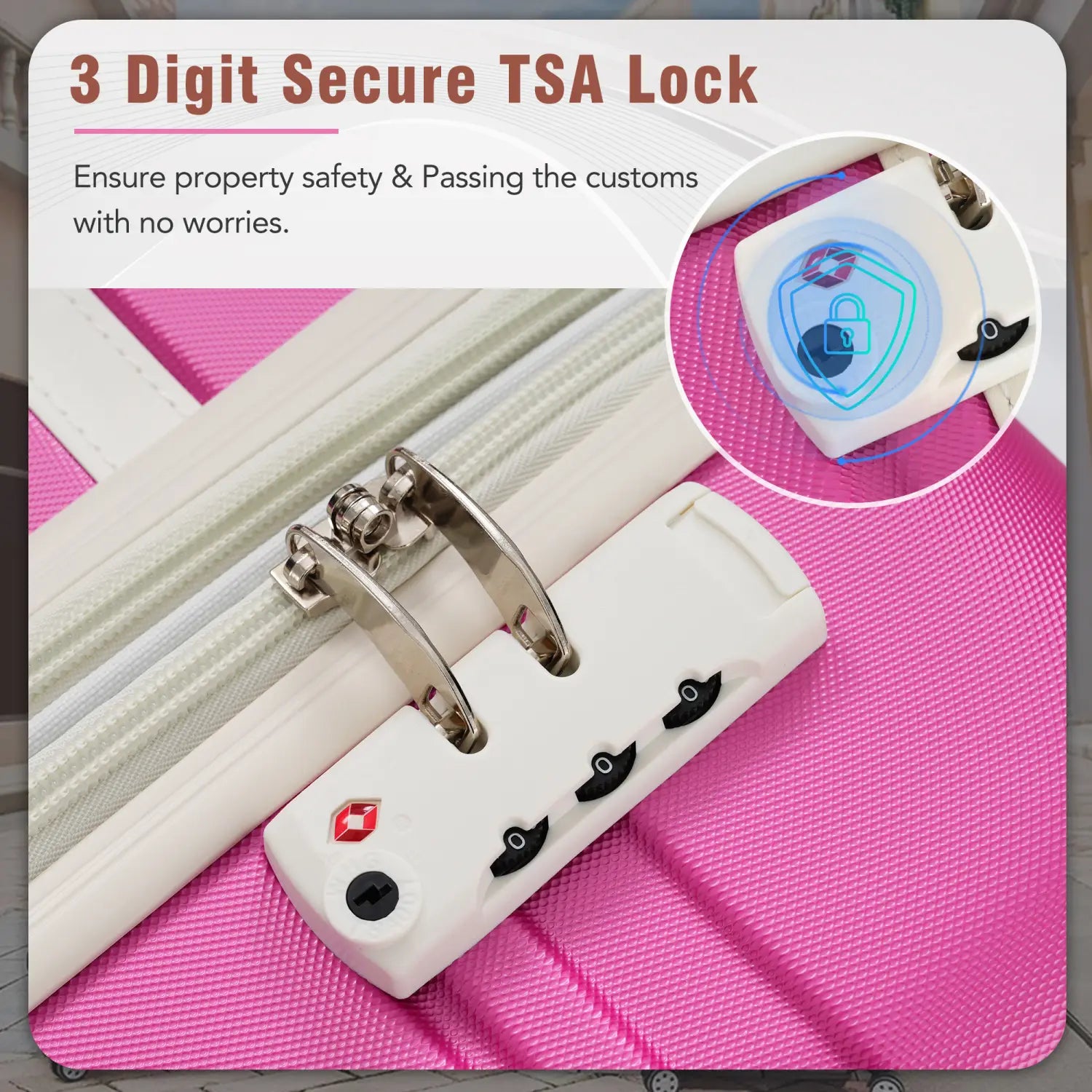 Hardshell Luggage Sets with Bags Lightweight Suitcase Double Spinner Wheels with Tsa Lock,single Vintage Luggage 24