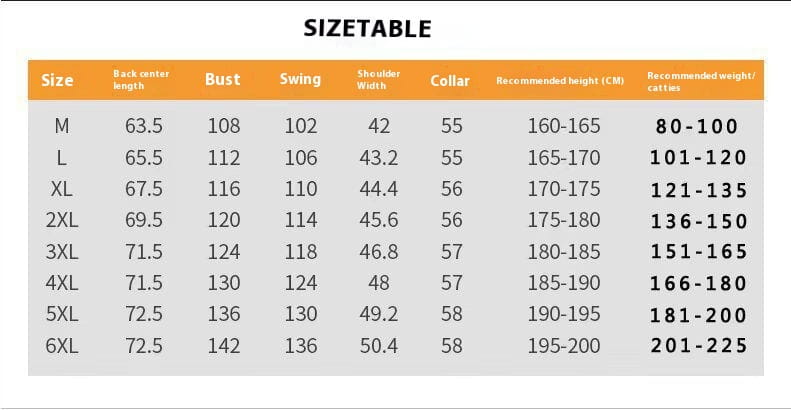 Size chart in centimeters for men fleece cargo vest reversible outdoor outerwear showing measurements from medium to 6XL.