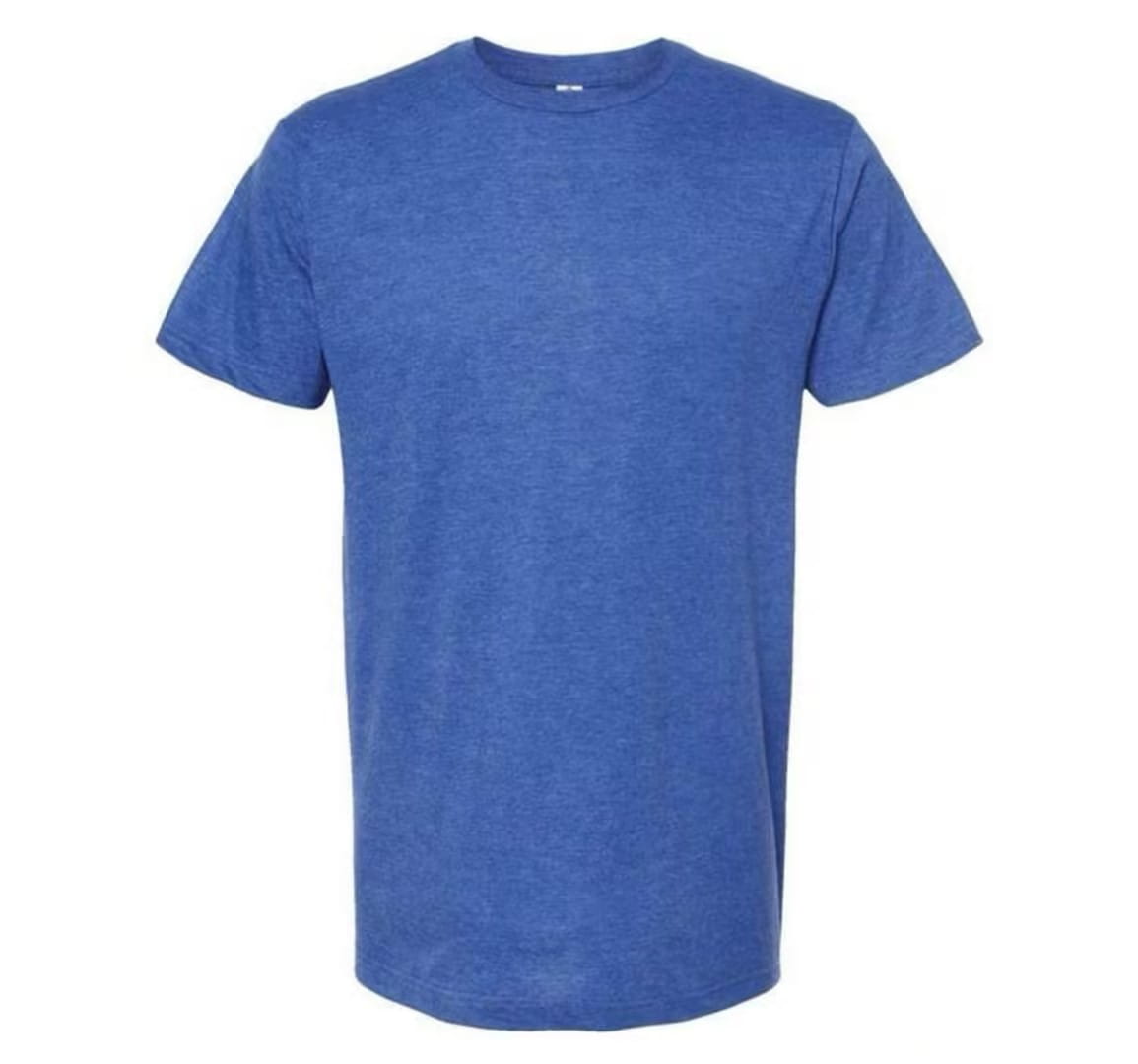 a heathered royal blue cotton t-shirt featuring a classic crew neck and short sleeves from the women’s relaxed fit korean minimalist cotton t-shirt collection