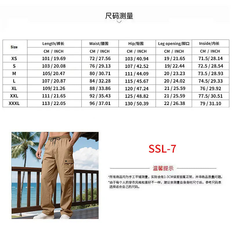Mens Straight Leg Cargo Work Pants