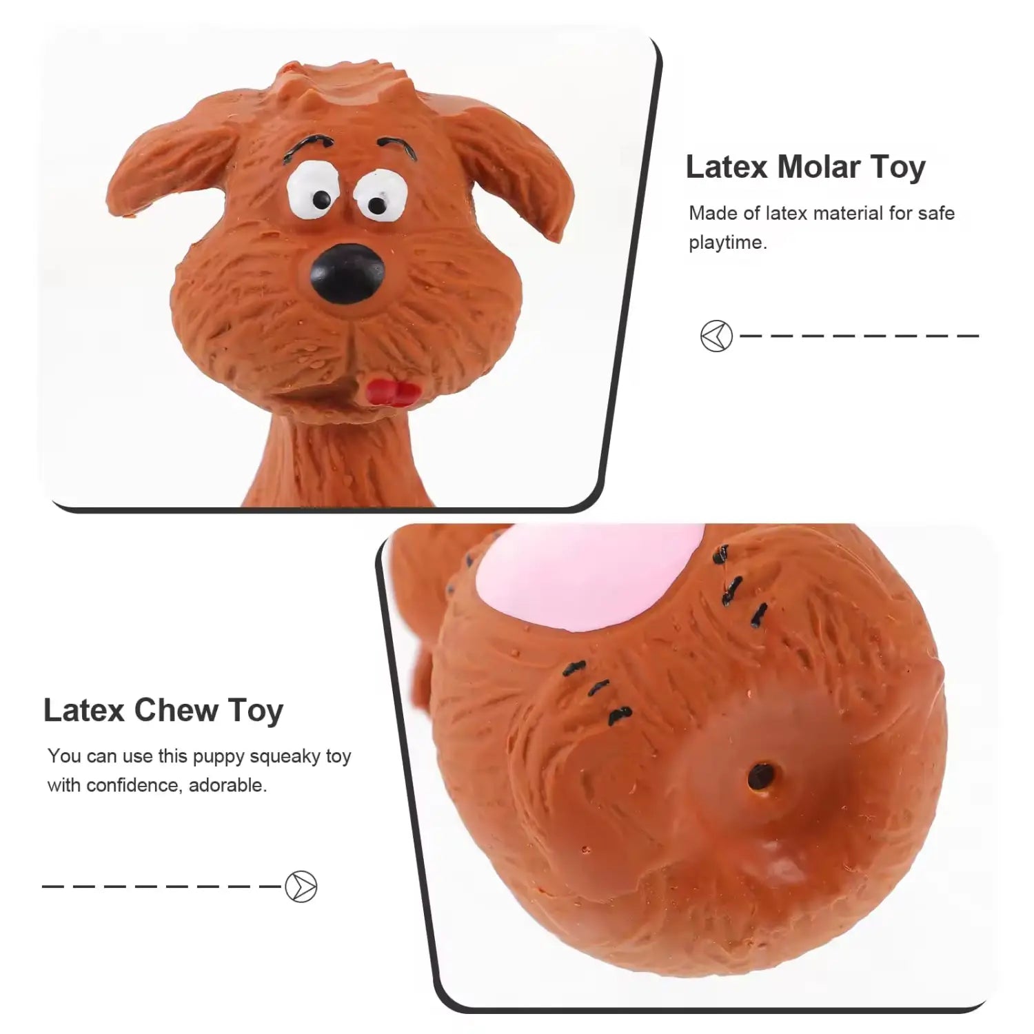 Jouets en latex pour chien à couinement, lot de 4, mâche-dentition durable pour chiot