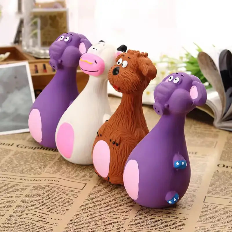 Jouets en latex pour chien à couinement, lot de 4, mâche-dentition durable pour chiot