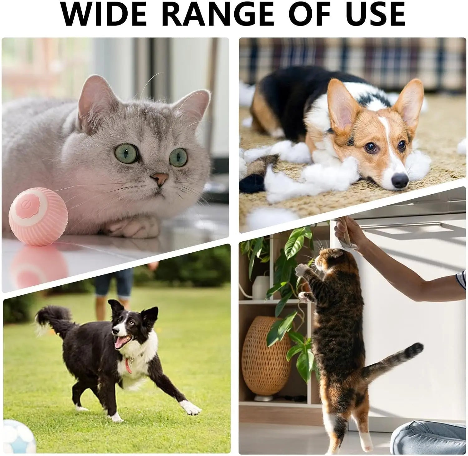 Interactive Rolling Cat Ball Electric Motion Toy Silicone