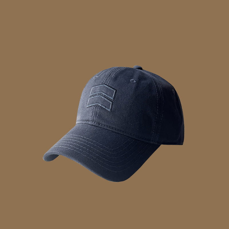 Men’s large fit cotton baseball cap in dark navy with a subtle embroidered logo on the front.