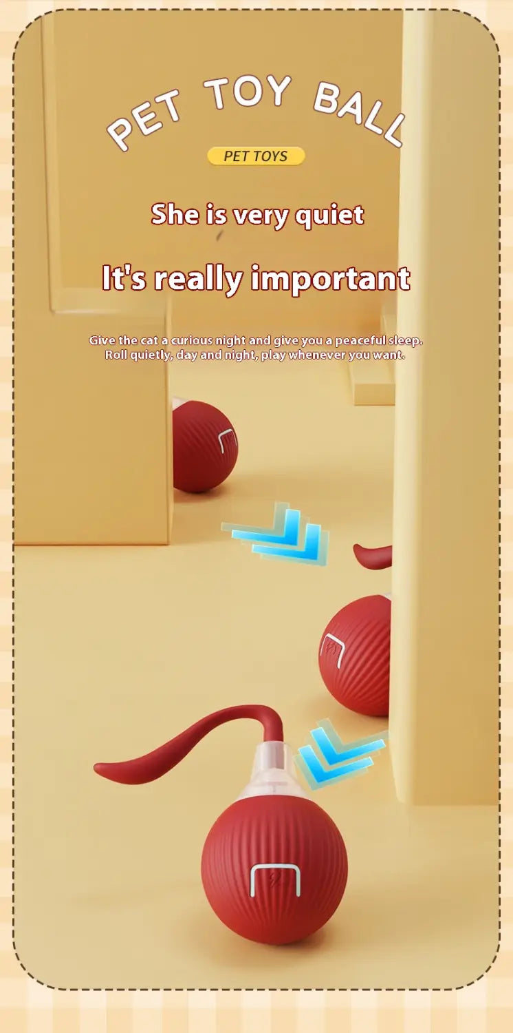 Interactive Cat Toy Ball Automatic Moving Roller Toy