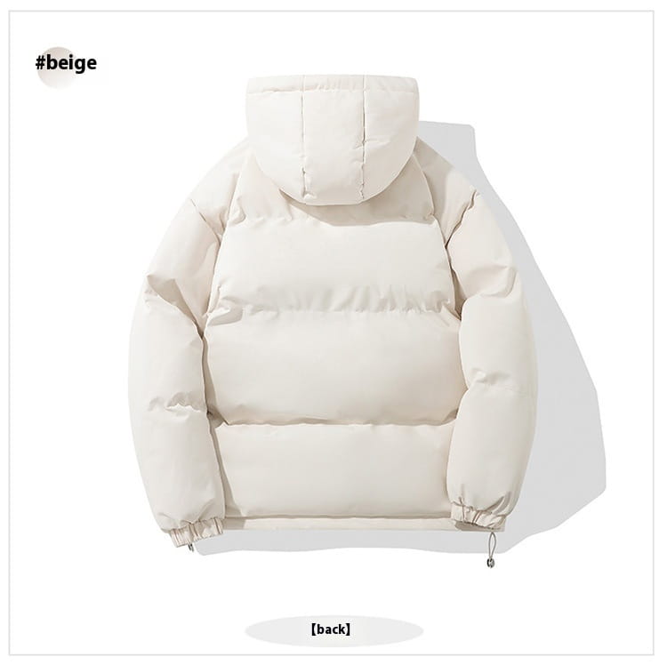 Beige Damen-Kapuzensteppjacke mit wattierter Polsterung mit Stepp-Design und isolierendem Material zum Schutz bei kaltem Wetter