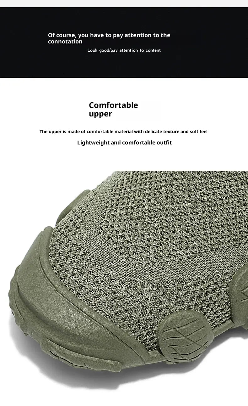 Olivegrüne Mesh-Sneaker im mittelhohen Stil für den Alltag und Sport, mit atmungsaktivem, strukturiertem Mesh-Obermaterial und verstärkter Gummisohle.