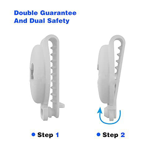white plastic safety clip with curved hook and serrated edge for secure attachment on pet tracker silicone case with bone cutout accessory