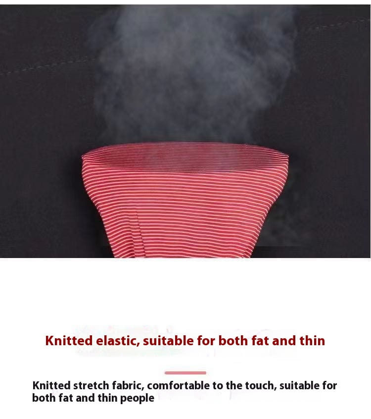 Red and white striped knitted elastic waistband of sun protection cooling arm sleeves with breathable elastic material.