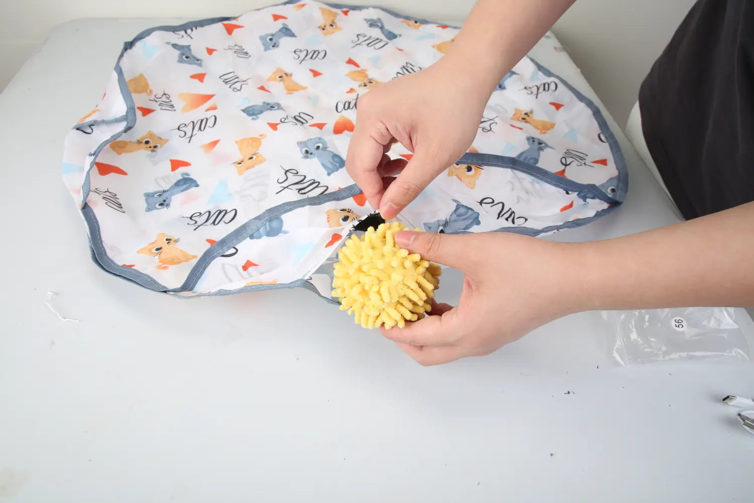 Interactive Cat Toy Ball with Hide and Seek Pouch