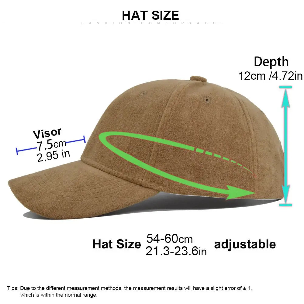 Tan suede baseball cap with a soft minimalist design featuring an adjustable fit and curved brim.