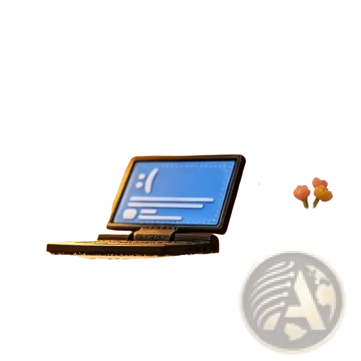 Black mini notebook miniature laptop model with blue screen designed for 1/12 dollhouse scene decoration
