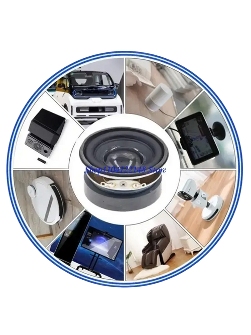 Black 1.75 inch 3w 4 ohm mini bass speaker driver with central cone and metallic mounting hardware