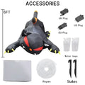 1.8m inflatable black cat led halloween yard decor with red accents and yellow claws for outdoor halloween display