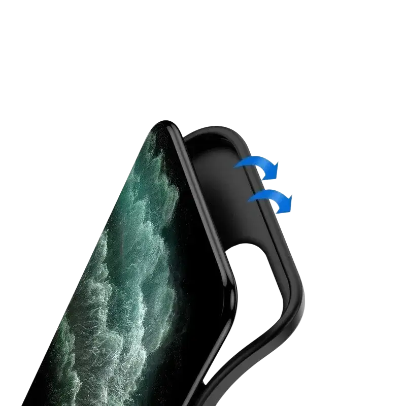 Black soft silicone 10000mah battery case for iphone 17air 17pro 17promax with smooth glossy finish and precise cutouts back side