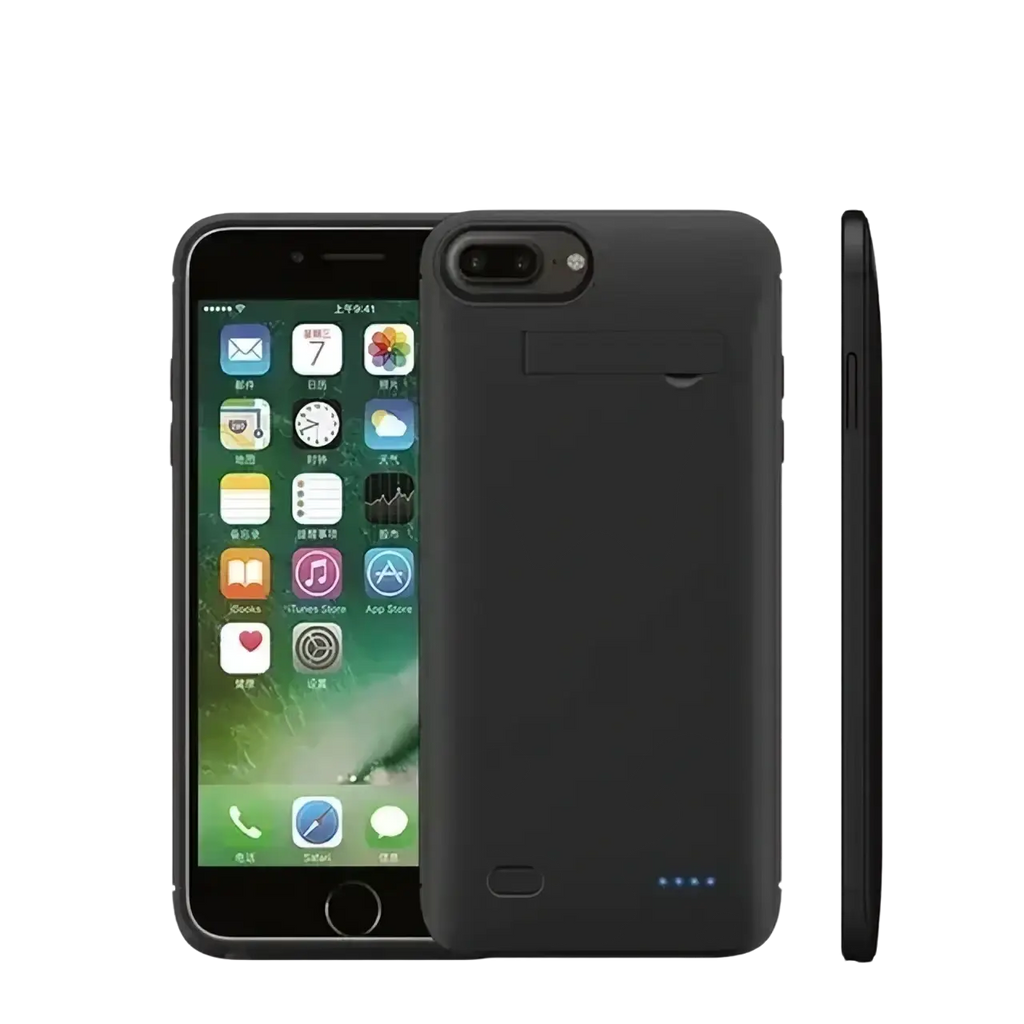 Black battery case with sleek matte finish for iphone 6 6s 7 and 8 plus featuring pro max case feature