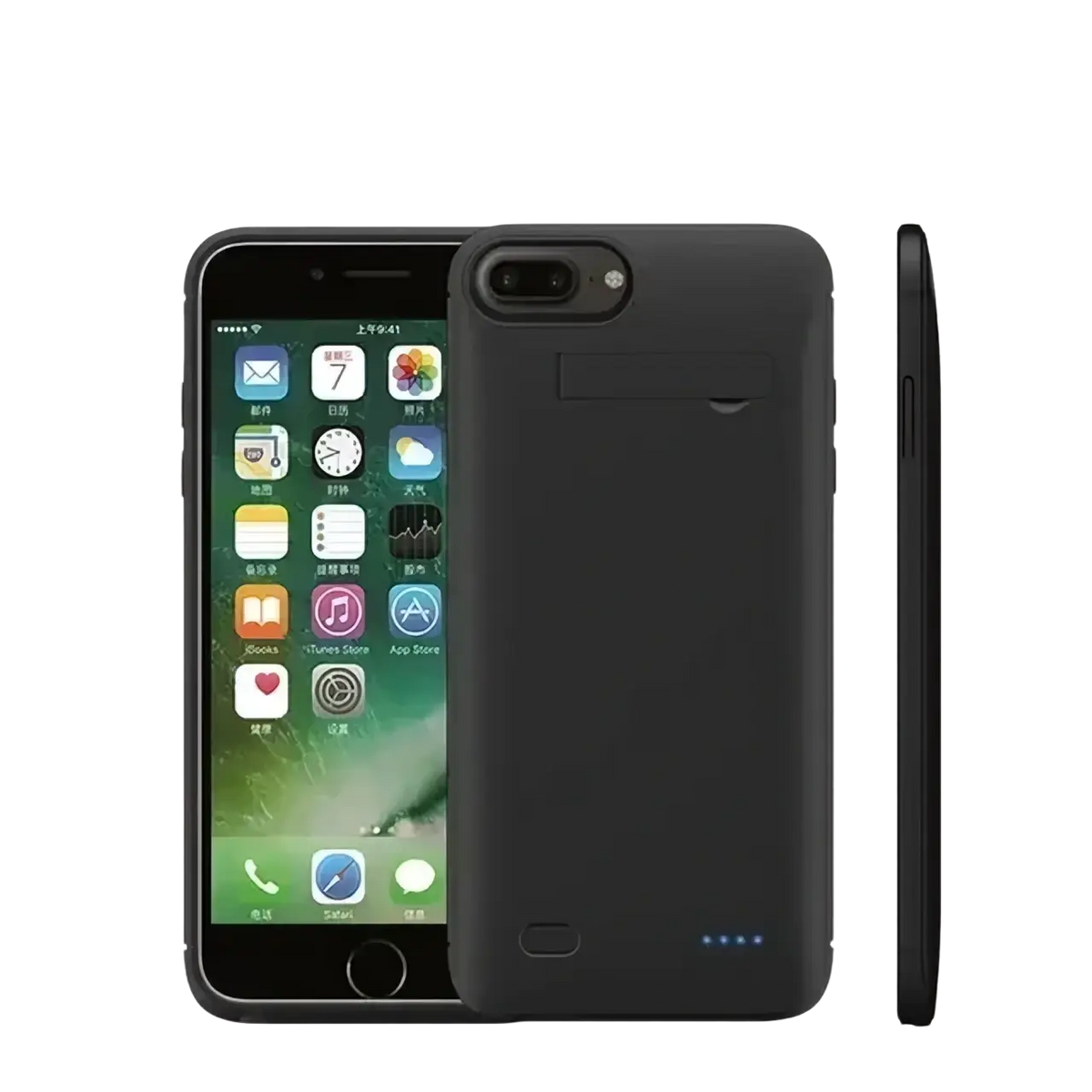 Black battery case with sleek matte finish for iphone 6 6s 7 and 8 plus featuring pro max case feature