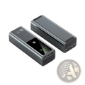Black rectangular 100w 20000mah laptop power bank with digital display screen and multiple usb ports for fast charging