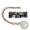 Black electronic 100w fast charging power bank circuit board module with digital display usb ports and colored wiring