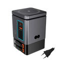 Modern gray and black 105w charging station with multi-port usb-c and wireless pad for multiple devices