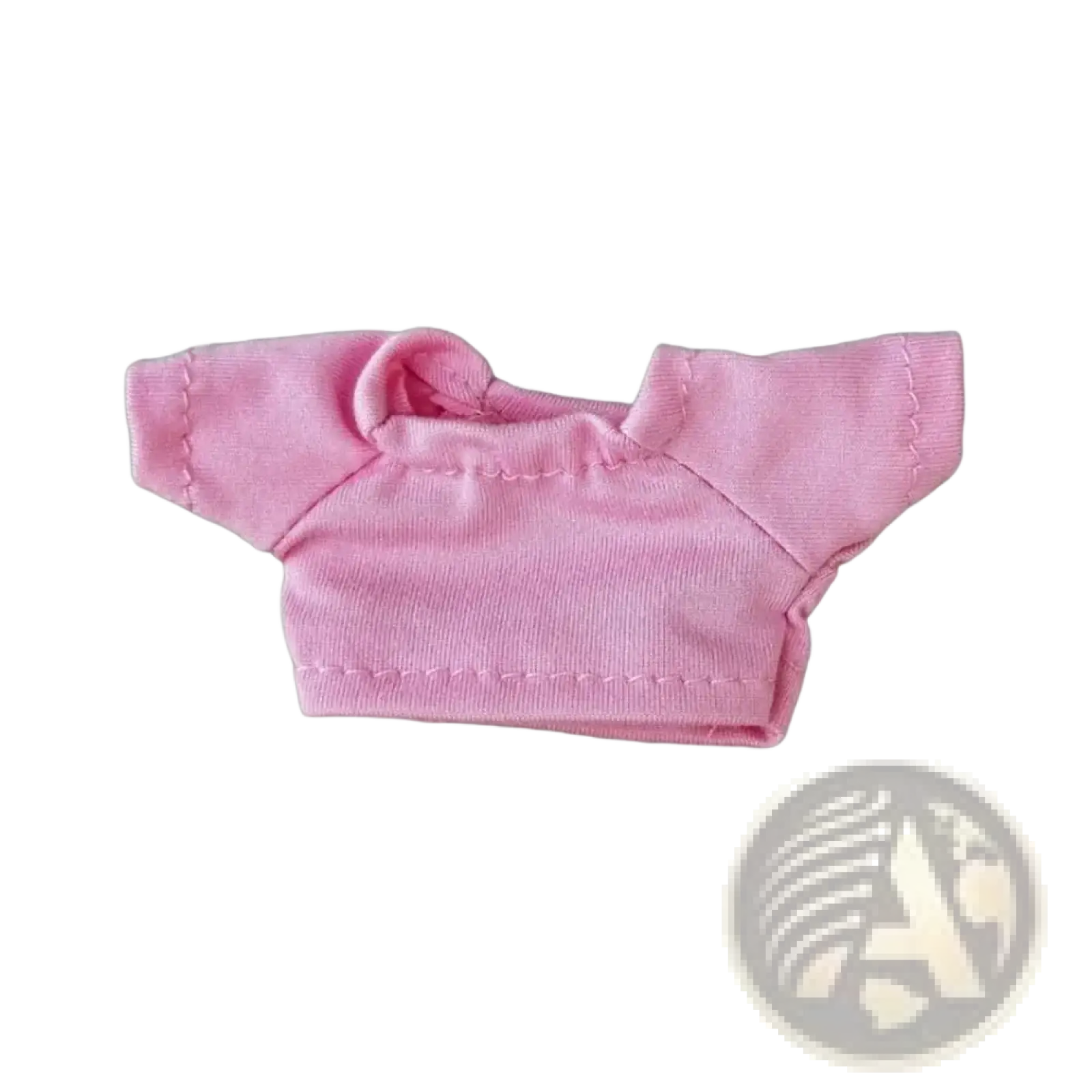 Pink cotton short sleeve doll top with rounded neckline for 10cm doll hoodie and t shirt cotton clothes set