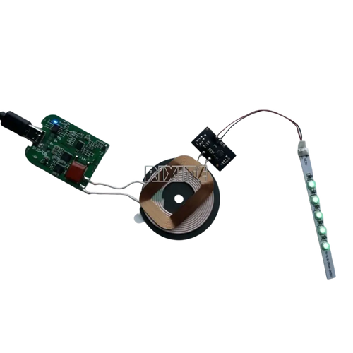 10w wireless charging circuit board with circular coil design green circuit components and led strip light for wireless charging standard