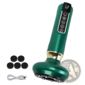Green 12 level smart electric cupping and cellulite massager with digital display control buttons and metallic accents