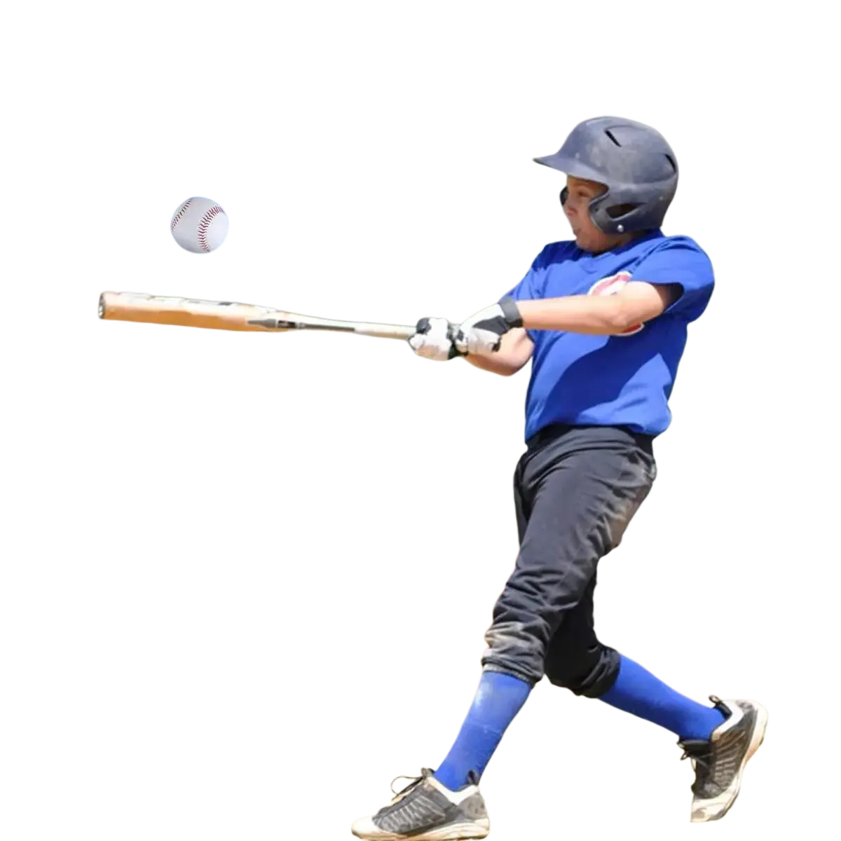 Blue baseball jersey shown with 12 pack 9 inch unmarked training baseballs featuring durable synthetic leather cover