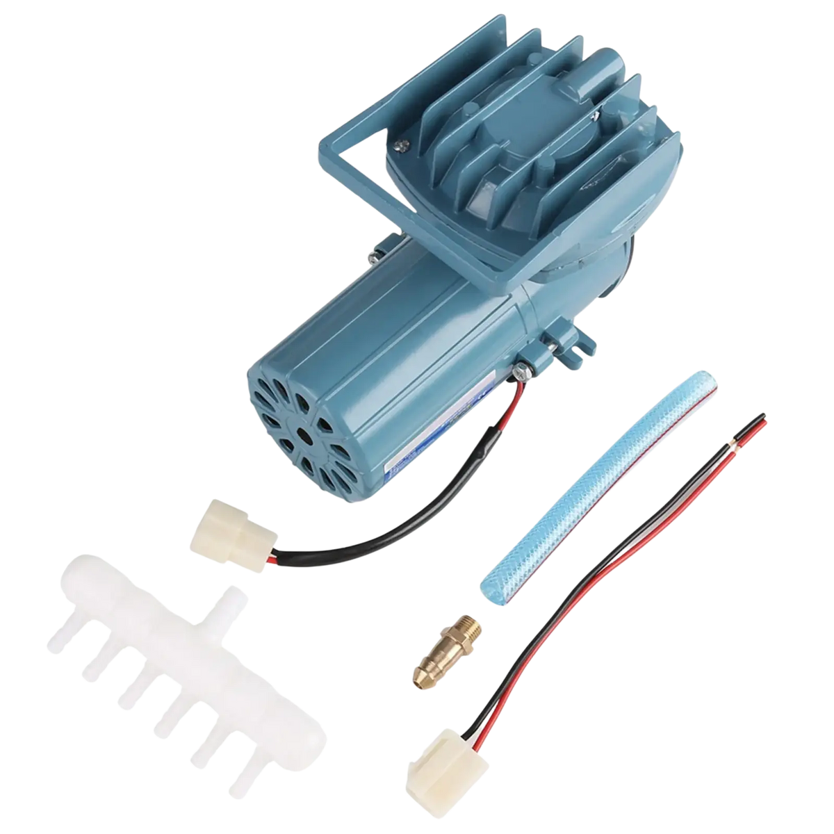 Blue plastic 12v 35w air pump with wiring for fish pond and aquarium aeration use