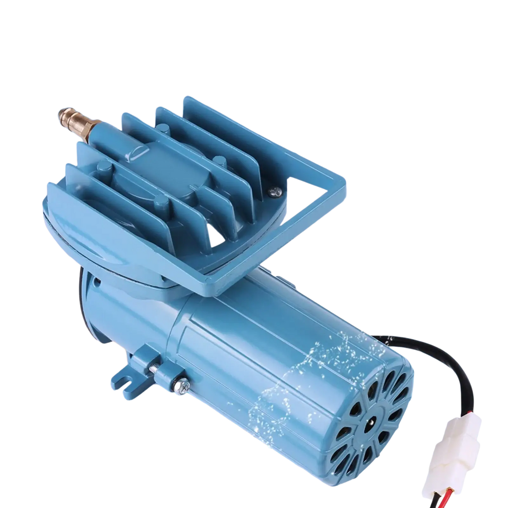 Blue plastic 12v 35w air pump for fish pond and aquarium aeration in aquaculture accessory tool design