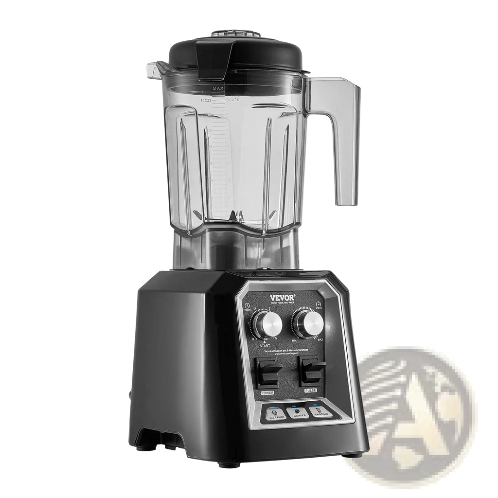 Black vevor 1400w high speed blender with transparent pitcher and dual control knobs for smoothies and grinding