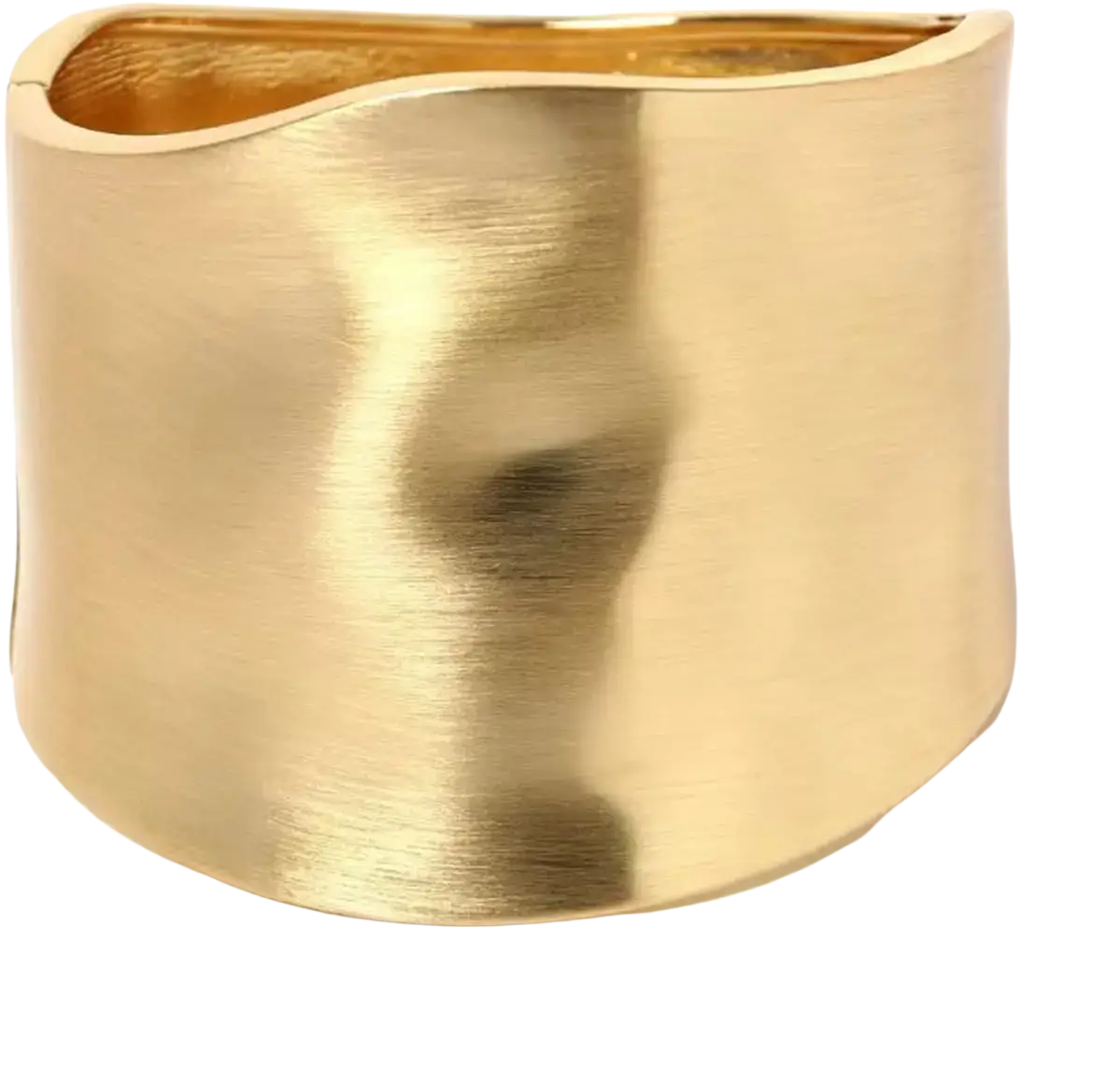 14k gold plated gold bangle bracelet for women with gold-toned brushed metal and sleek modern design