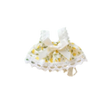 15cm doll gingham dress with delicate white lace trim yellow floral pattern and matching satin bow plush outfit