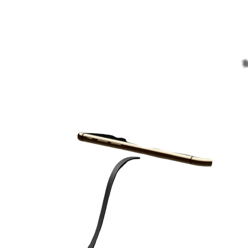 Gold-colored smartphone resting in black car center console with 15w fast wireless car charger pad for convenient charging