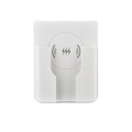 White 15w in-wall wireless charger with sleek minimalist design and integrated phone holder for iphone and android devices