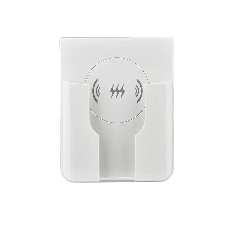 15w in-wall wireless white wireless charger with minimalist design and gray lightning bolt icon for iphone android