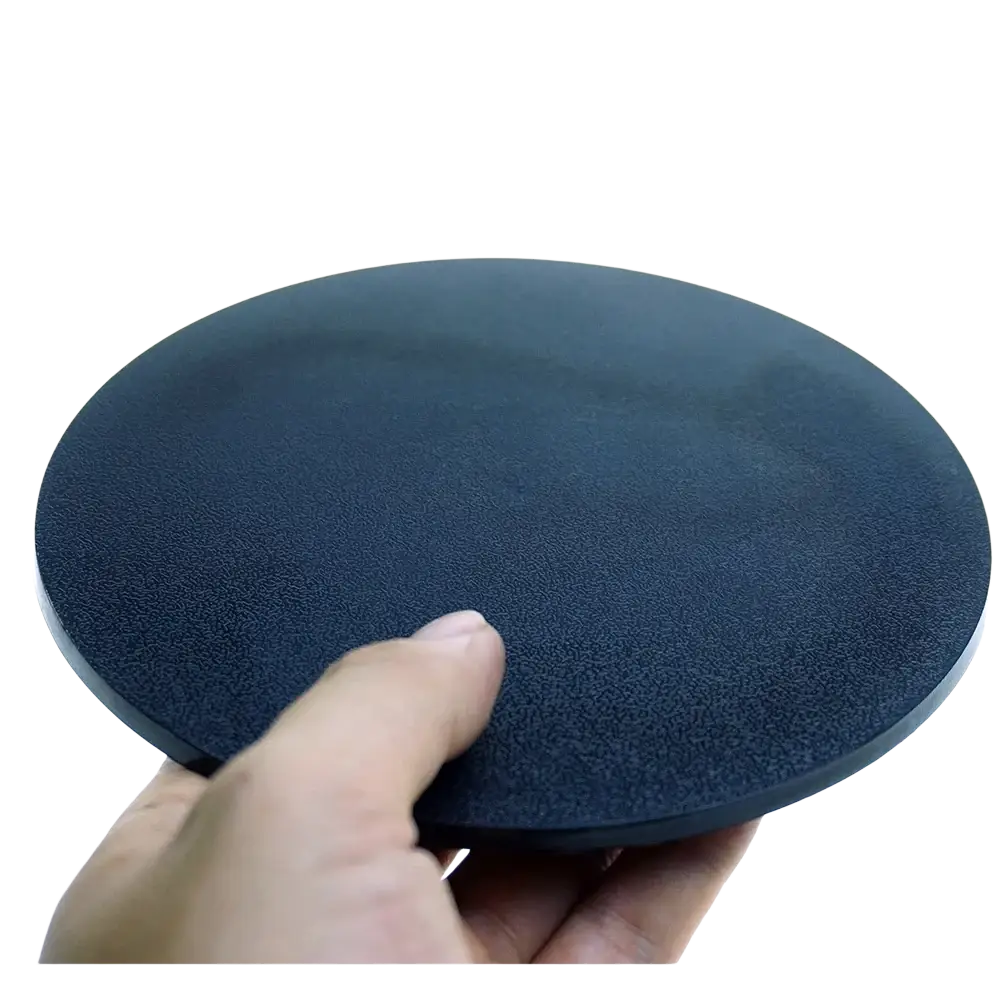 Black circular foam sanding pad 160mm diameter for miniature base preparation and finishing tasks