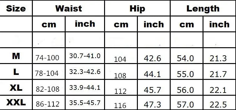 The table displays size measurements for men’s relaxed drawstring cotton cargo shorts listing waist and hip dimensions in centimeters and inches for sizes m through xxl.