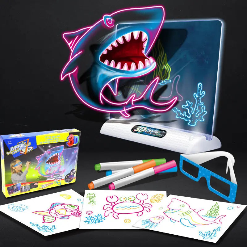 Planche de dessin magique 3d à leds, jouet éducatif