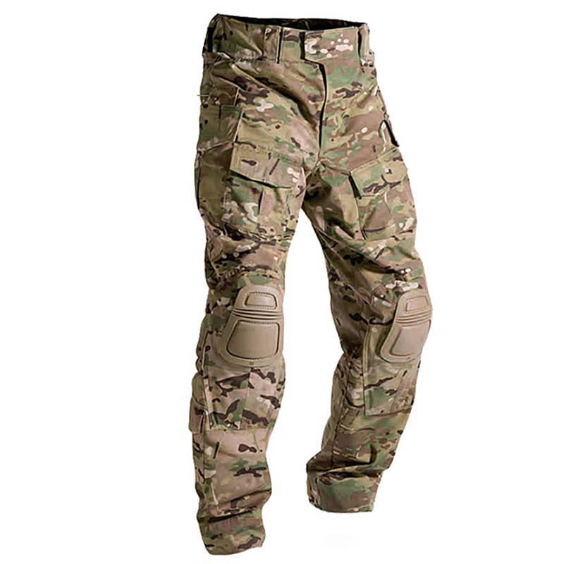 Pantalon tactique avec genouillères et poches cargo dans un camouflage Mossy Oak, doté de genouillères renforcées et de plusieurs poches cargo pour la durabilité et l’utilité.